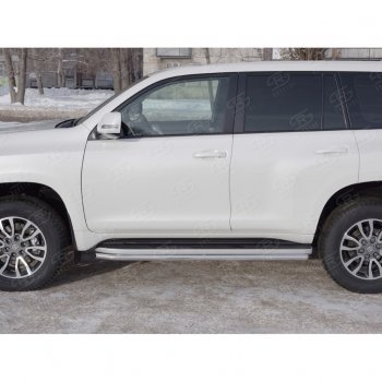 15 999 р. Защита порогов (Ø42 мм, нержавейка) SLITKOFF Toyota Land Cruiser Prado J150 2-ой рестайлинг (2017-2020)  с доставкой в г. Керчь. Увеличить фотографию 2