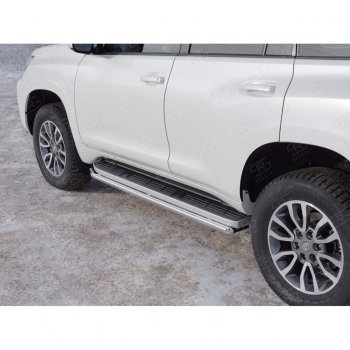 15 999 р. Защита порогов (Ø42 мм, нержавейка) SLITKOFF Toyota Land Cruiser Prado J150 2-ой рестайлинг (2017-2020)  с доставкой в г. Керчь. Увеличить фотографию 4