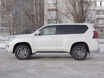 Защита порогов (Ø42 мм, нержавейка) SLITKOFF Toyota Land Cruiser Prado  J150 (2017-2020) 2-ой рестайлинг