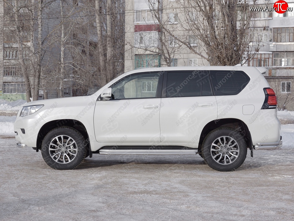 15 999 р. Защита порогов (Ø42 мм, нержавейка) SLITKOFF Toyota Land Cruiser Prado J150 2-ой рестайлинг (2017-2020)  с доставкой в г. Керчь