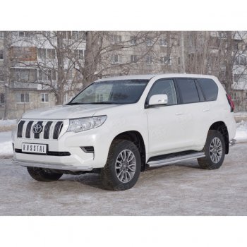 18 399 р. Защита переднего бампера (Ø63 мм, нержавейка) SLITKOFF Toyota Land Cruiser Prado J150 2-ой рестайлинг (2017-2020)  с доставкой в г. Керчь. Увеличить фотографию 3