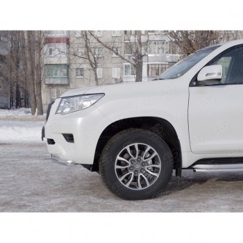 18 399 р. Защита переднего бампера (Ø63 мм, нержавейка) SLITKOFF Toyota Land Cruiser Prado J150 2-ой рестайлинг (2017-2020)  с доставкой в г. Керчь. Увеличить фотографию 4