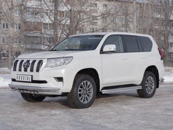 27 999 р. Защита переднего бампера (Ø63 мм c зубами Ø42, нержавейка) SLITKOFF  Toyota Land Cruiser Prado  J150 (2017-2020) 2-ой рестайлинг  с доставкой в г. Керчь. Увеличить фотографию 4