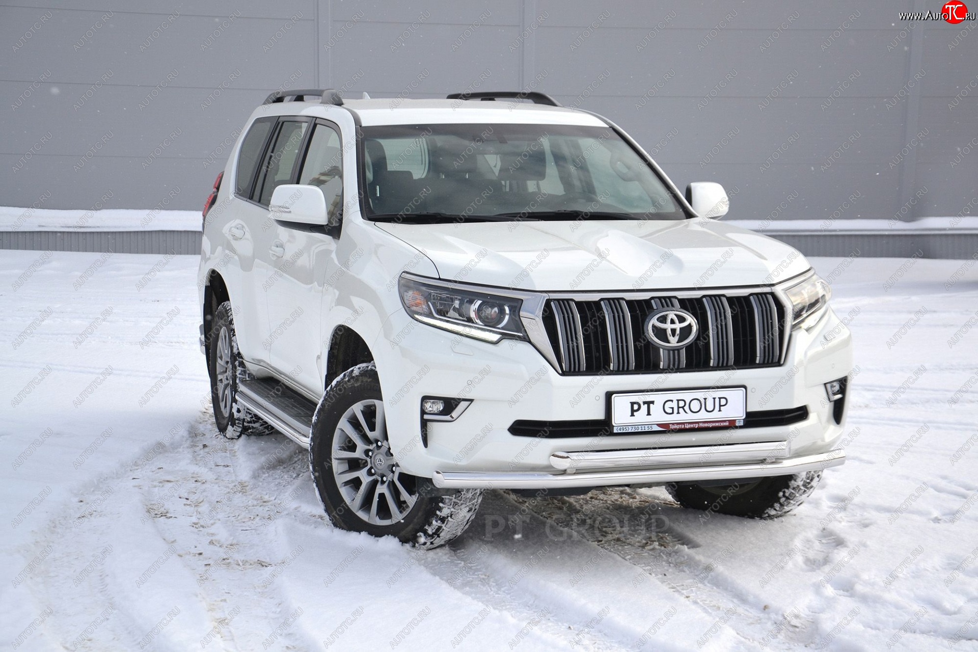 31 589 р. Защита переднего бампера двойная из труб d63/63 мм Petroil Tuning Toyota Land Cruiser Prado J150 2-ой рестайлинг (2017-2020) (Нержавеющая полированная сталь)  с доставкой в г. Керчь
