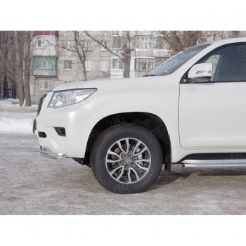 18 999 р. Одинарная защита переднего бампера диаметром 63 мм SLITKOFF Toyota Land Cruiser Prado J150 2-ой рестайлинг (2017-2020)  с доставкой в г. Керчь. Увеличить фотографию 2
