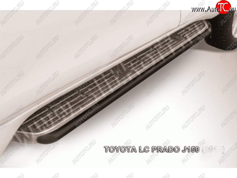 9 349 р. Защита штатного порога d42 Slitkoff Toyota Land Cruiser Prado J150 2-ой рестайлинг (2017-2020) (Цвет: серебристый)  с доставкой в г. Керчь