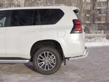 20 349 р. Защита заднего бампера (Ø63 мм, нержавейка) SLITKOFF Toyota Land Cruiser Prado J150 2-ой рестайлинг (2017-2020)  с доставкой в г. Керчь. Увеличить фотографию 2