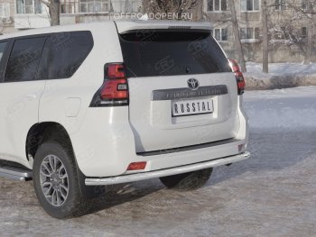 20 349 р. Защита заднего бампера (Ø63 мм, нержавейка) SLITKOFF Toyota Land Cruiser Prado J150 2-ой рестайлинг (2017-2020)  с доставкой в г. Керчь. Увеличить фотографию 4