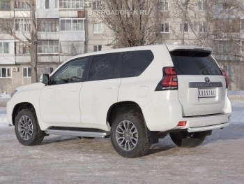 17 399 р. Защита заднего бампера (Ø76 мм, нержавейка) SLITKOFF Toyota Land Cruiser Prado J150 2-ой рестайлинг (2017-2020)  с доставкой в г. Керчь. Увеличить фотографию 2