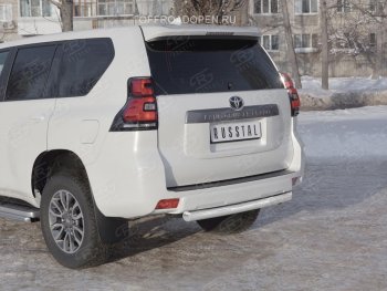 17 399 р. Защита заднего бампера (Ø76 мм, нержавейка) SLITKOFF Toyota Land Cruiser Prado J150 2-ой рестайлинг (2017-2020)  с доставкой в г. Керчь. Увеличить фотографию 3
