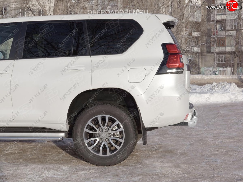 17 399 р. Защита заднего бампера (Ø76 мм, нержавейка) SLITKOFF Toyota Land Cruiser Prado J150 2-ой рестайлинг (2017-2020)  с доставкой в г. Керчь
