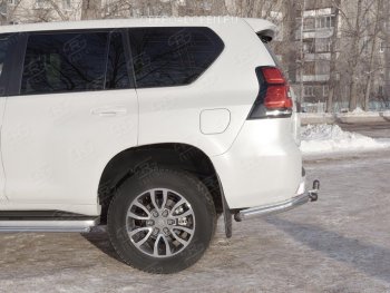 10 999 р. Защита заднего бампера (Ø76 мм уголки, нержавейка) SLITKOFF Toyota Land Cruiser Prado J150 2-ой рестайлинг (2017-2020)  с доставкой в г. Керчь. Увеличить фотографию 3
