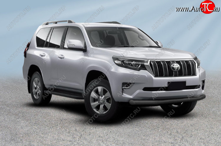 11 299 р. Защита переднего бампера Slitkoff (Ø мм). Toyota Land Cruiser Prado J150 2-ой рестайлинг (2017-2020) (Сталь с полимерным покрытием. Цвет: черный)  с доставкой в г. Керчь