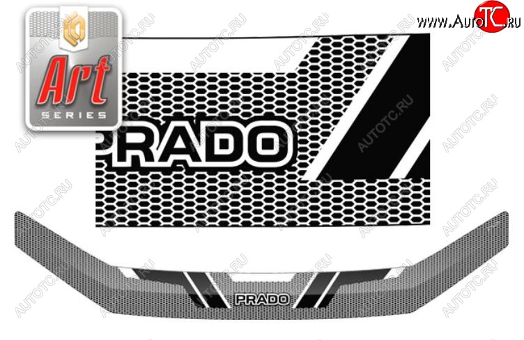 2 299 р. Дефлектор капота CA-Plastiс  Toyota Land Cruiser Prado  J150 (2017-2020) 2-ой рестайлинг (Серия Art графит)  с доставкой в г. Керчь