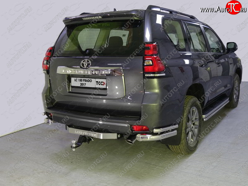 26 499 р. Защита заднего бампера (уголки двойные) ТСС 76,1/42,4 мм Toyota Land Cruiser Prado J150 2-ой рестайлинг (2017-2020)  с доставкой в г. Керчь