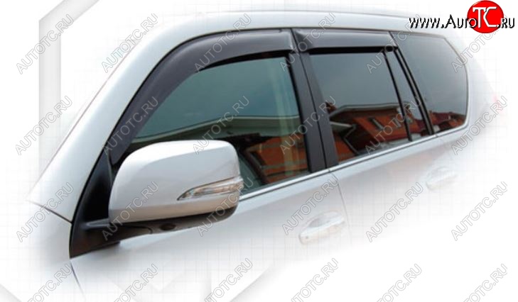 2 299 р. Дефлектора окон CA-Plastic Toyota Land Cruiser Prado J150 2-ой рестайлинг (2017-2020) (Classic полупрозрачный, Без хром.молдинга, Крепление только на скотч)  с доставкой в г. Керчь