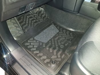 1 989 р. Комплект ковриков в салон Aileron 3D (с подпятником)  Toyota Land Cruiser Prado  J150 (2017-2020) 2-ой рестайлинг  с доставкой в г. Керчь. Увеличить фотографию 2