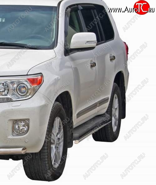 23 499 р. Защита порогов ТехноСфера (Техно Сфера) (нержавейка, 40 mm)  Toyota Land Cruiser  200 (2012-2015) 1-ый рестайлинг  с доставкой в г. Керчь