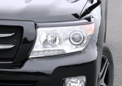2 749 р. Реснички на фары JAOS Toyota Land Cruiser 200 1-ый рестайлинг (2012-2015) (Неокрашенные)  с доставкой в г. Керчь. Увеличить фотографию 2