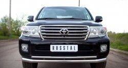 23 999 р. Защита переднего бампера (2 трубыØ76 и 42 мм, нержавейка) SLITKOFF  Toyota Land Cruiser  200 (2012-2015) 1-ый рестайлинг  с доставкой в г. Керчь. Увеличить фотографию 2
