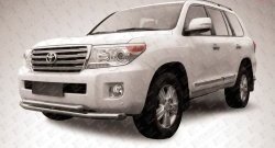 Двойная защита переднего бампера из двух труб диаметром 76 и 57 мм Slitkoff Toyota Land Cruiser  200 (2012-2015) 1-ый рестайлинг
