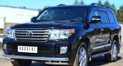 23 799 р. Защита переднего бампера (2 трубы Ø76 и 42 мм, нержавейка) SLITKOFF  Toyota Land Cruiser  200 (2012-2015) 1-ый рестайлинг  с доставкой в г. Керчь. Увеличить фотографию 2