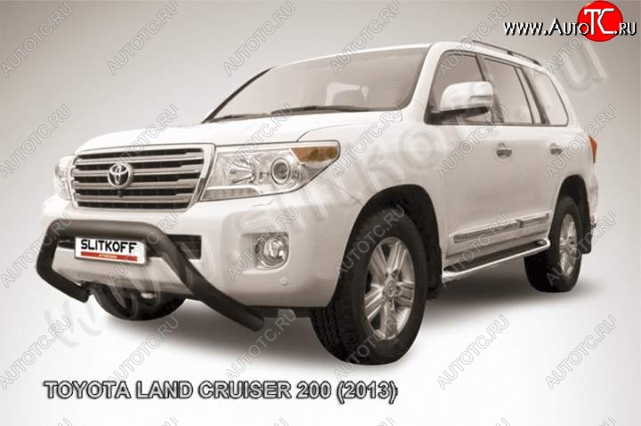 20 599 р. Кенгурятник d76 низкий широкий мини  Toyota Land Cruiser  200 (2012-2015) 1-ый рестайлинг (Цвет: серебристый)  с доставкой в г. Керчь