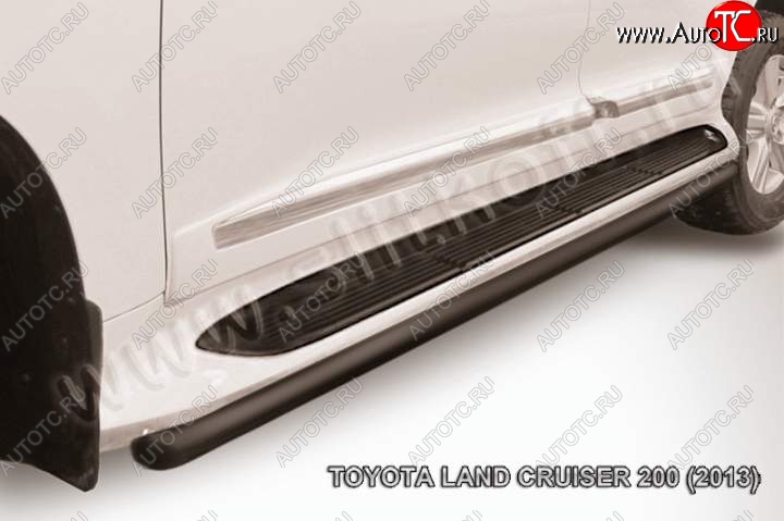 11 999 р. Защита штатного порога d57  Toyota Land Cruiser  200 (2012-2015) 1-ый рестайлинг (Цвет: серебристый)  с доставкой в г. Керчь