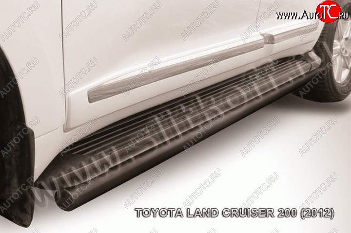 11 999 р. Защита штатного порога d57  Toyota Land Cruiser  200 (2012-2015) 1-ый рестайлинг (Цвет: серебристый)  с доставкой в г. Керчь