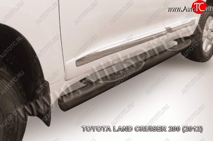 17 949 р. Защита порогов Slitkoff Toyota Land Cruiser 200 1-ый рестайлинг (2012-2015) (Цвет: серебристый)  с доставкой в г. Керчь