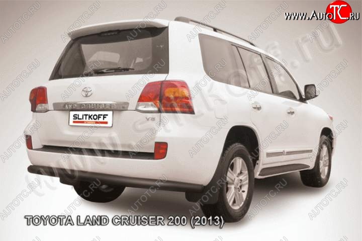 12 949 р. Защита задняя Slitkoff  Toyota Land Cruiser  200 (2012-2015) 1-ый рестайлинг (Цвет: серебристый)  с доставкой в г. Керчь