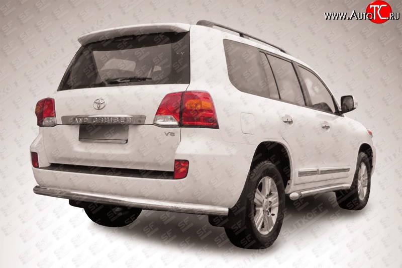 18 549 р. Защита заднего бампера Slitkoff (Ø 76 мм)  Toyota Land Cruiser  200 (2012-2015) 1-ый рестайлинг (Нержавеющая сталь)  с доставкой в г. Керчь