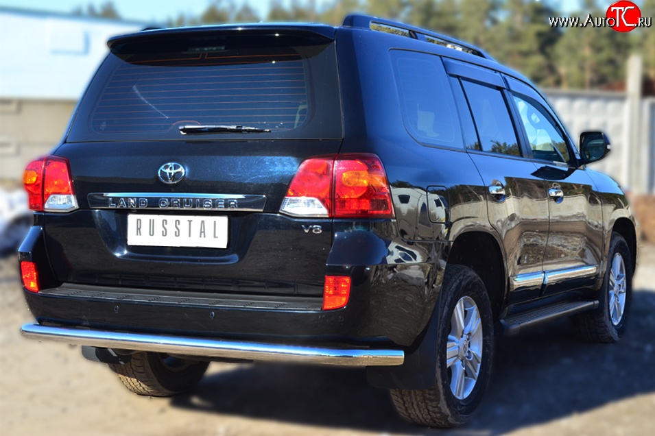 14 699 р. Одинарная защита заднего бампера из трубы диаметром 76 мм SLITKOFF  Toyota Land Cruiser  200 (2012-2015) 1-ый рестайлинг  с доставкой в г. Керчь