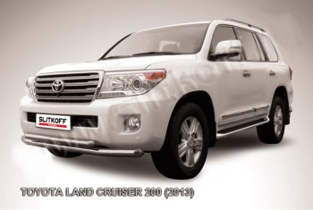 Защита переднего бампера Slitkoff (Ø76 и 57 мм) Toyota Land Cruiser  200 (2012-2015) 1-ый рестайлинг