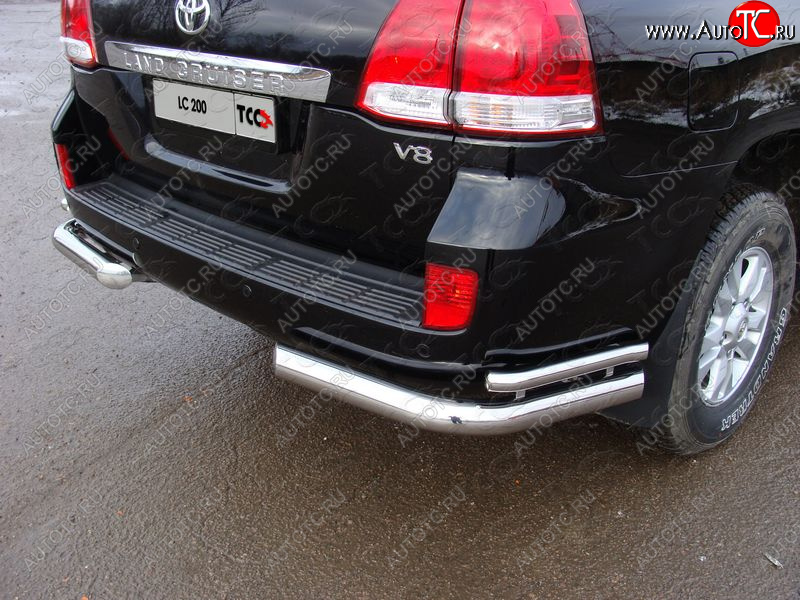 26 499 р. Защита заднего бампера (уголки двойные) ТСС 76,1/42,4 мм  Toyota Land Cruiser  200 (2012-2015) 1-ый рестайлинг  с доставкой в г. Керчь