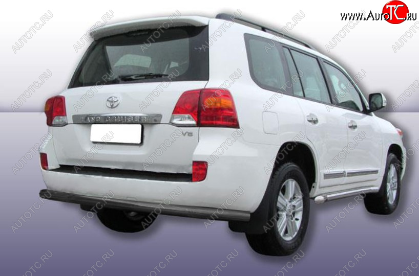 12 949 р. Защита заднего бампера Slitkoff (Ø 76 мм)  Toyota Land Cruiser  200 (2012-2015) 1-ый рестайлинг (Сталь с полимерным покрытием. Цвет: черный)  с доставкой в г. Керчь