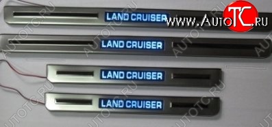 6 899 р. Накладки на порожки автомобиля CT v2 Toyota Land Cruiser 200 1-ый рестайлинг (2012-2015)  с доставкой в г. Керчь