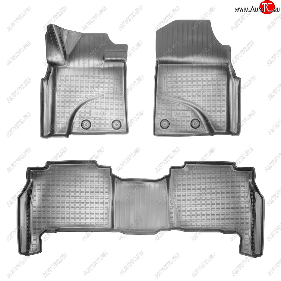 4 099 р. Коврики салона Norplast Unidec  Toyota Land Cruiser  200 (2012-2021) 1-ый рестайлинг, 2-ой рестайлинг (Серый)  с доставкой в г. Керчь