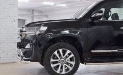 28 999 р. Защита переднего бампера (2 трубы Ø63 мм с зубами, нержавейка) SLITKOFF  Toyota Land Cruiser  200 (2015-2021) 2-ой рестайлинг  с доставкой в г. Керчь. Увеличить фотографию 4