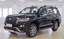 23 899 р. Защита переднего бампера (Ø63 мм с надписью, нержавейка) SLITKOFF  Toyota Land Cruiser  200 (2015-2021) 2-ой рестайлинг  с доставкой в г. Керчь. Увеличить фотографию 2