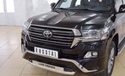 23 899 р. Защита переднего бампера (Ø63 мм с надписью, нержавейка) SLITKOFF  Toyota Land Cruiser  200 (2015-2021) 2-ой рестайлинг  с доставкой в г. Керчь. Увеличить фотографию 3