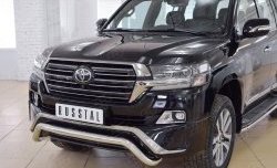 19 449 р. Защита переднего бампера (Ø63 мм волна, нержавейка) SLITKOFF  Toyota Land Cruiser  200 (2015-2021) 2-ой рестайлинг  с доставкой в г. Керчь. Увеличить фотографию 3