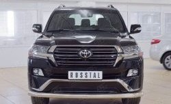 Защита переднего бампера из трубы диаметром 76 мм SLITKOFF (длинная) Toyota Land Cruiser  200 (2015-2021) 2-ой рестайлинг