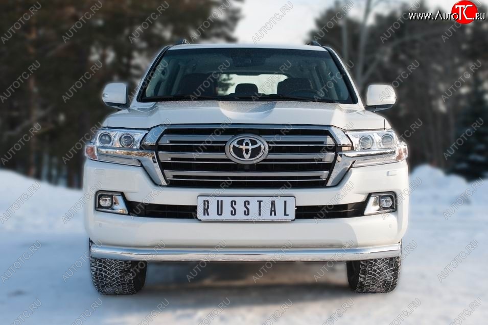 20 399 р. Одинарная защита переднего бампера диаметром 76 мм SLITKOFF  Toyota Land Cruiser  200 (2015-2021) 2-ой рестайлинг  с доставкой в г. Керчь