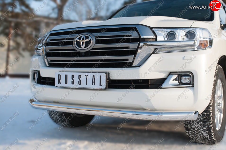 18 899 р. Одинарная защита переднего бампера диаметром 63 мм SLITKOFF  Toyota Land Cruiser  200 (2015-2021) 2-ой рестайлинг  с доставкой в г. Керчь