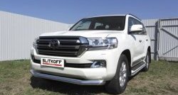 Одинарная защита переднего бампера диаметром 57 мм Slitkoff Toyota Land Cruiser  200 (2015-2021) 2-ой рестайлинг