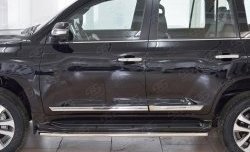 14 899 р. Защита порогов из круглой трубы диаметром 42 мм SLITKOFF  Toyota Land Cruiser  200 (2015-2021) 2-ой рестайлинг  с доставкой в г. Керчь. Увеличить фотографию 3