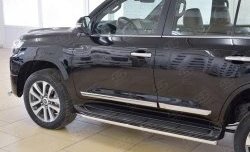 14 899 р. Защита порогов из круглой трубы диаметром 42 мм SLITKOFF  Toyota Land Cruiser  200 (2015-2021) 2-ой рестайлинг  с доставкой в г. Керчь. Увеличить фотографию 4