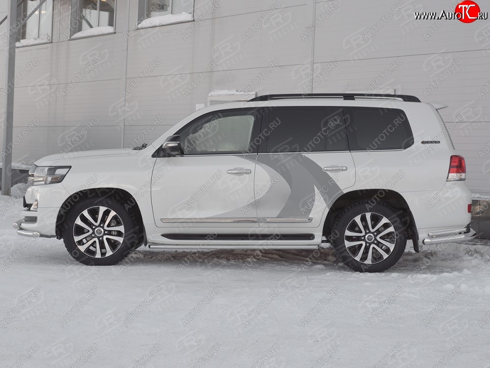 14 899 р. Защита порогов SLITKOFF из круглой трубы диаметром 42 мм  Toyota Land Cruiser  200 (2015-2021) 2-ой рестайлинг  с доставкой в г. Керчь
