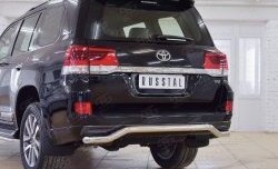 18 999 р. Защита заднего бампера (Ø63 мм волна, нержавейка) SLITKOFF  Toyota Land Cruiser  200 (2015-2021) 2-ой рестайлинг  с доставкой в г. Керчь. Увеличить фотографию 4